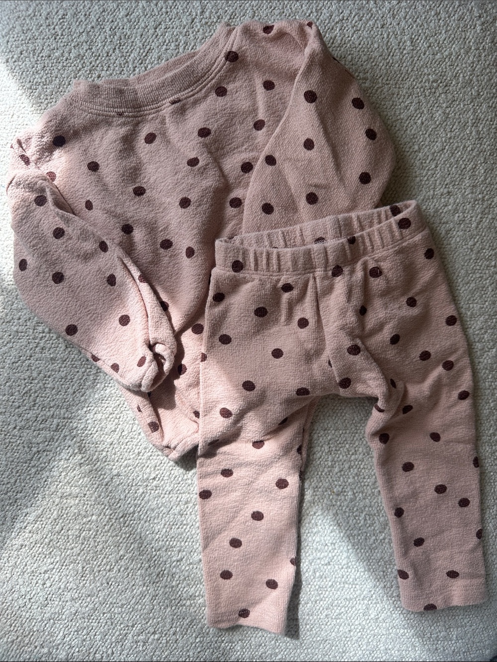 Rylee + Cru Pink Polka Dot Spongy Baby Set